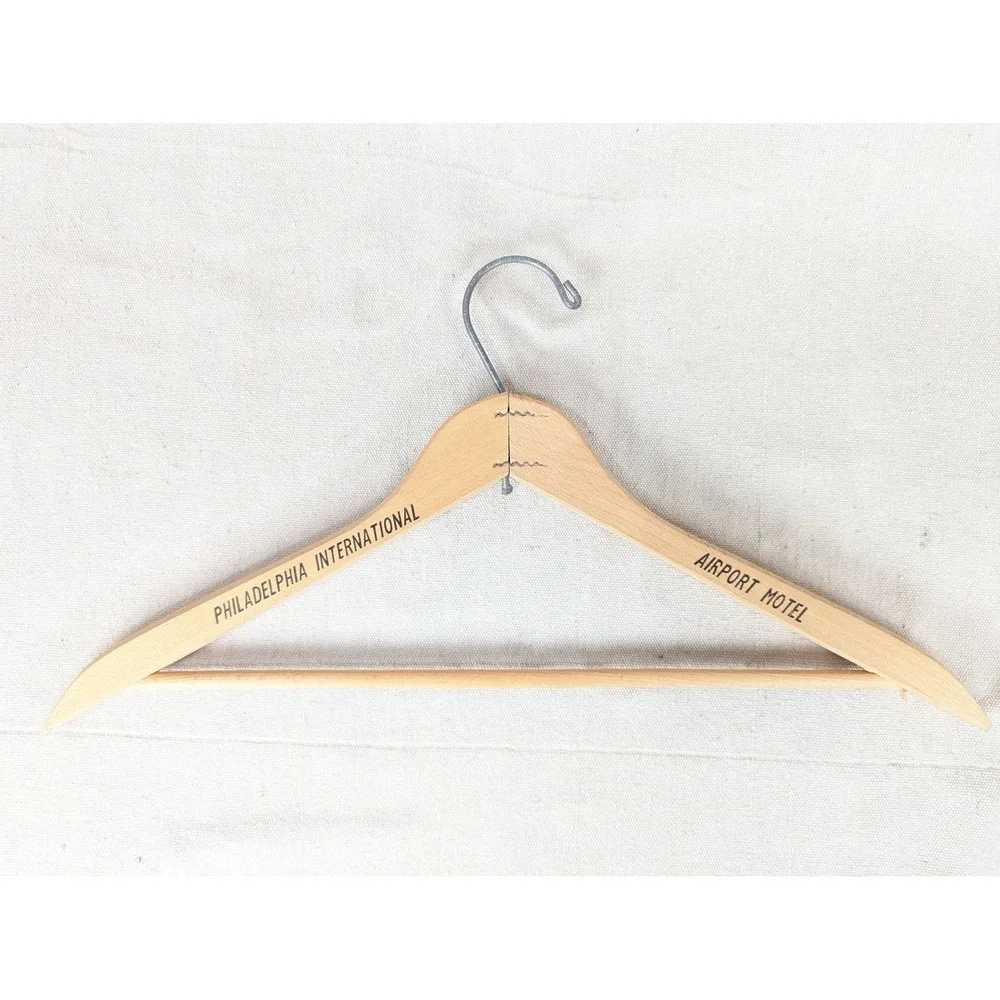 Philadelphia International Airport Motel Wooden Clothes Hanger Vintage Hotel ...